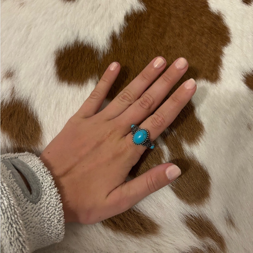 local boutique turquoise adjustable ring